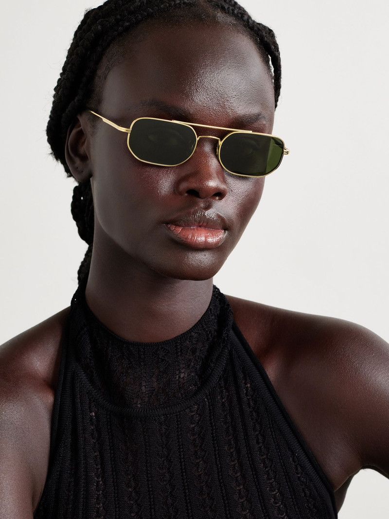 Oliver Peoples + KHAITE 1989C aviator-style gold-tone sunglasses Gold outlook