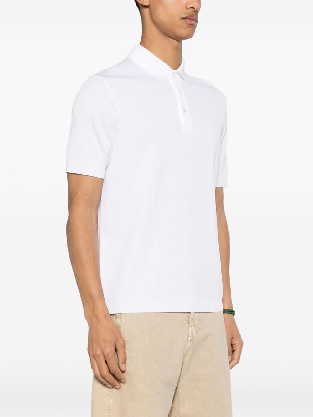 knitted cotton polo shirt - 3