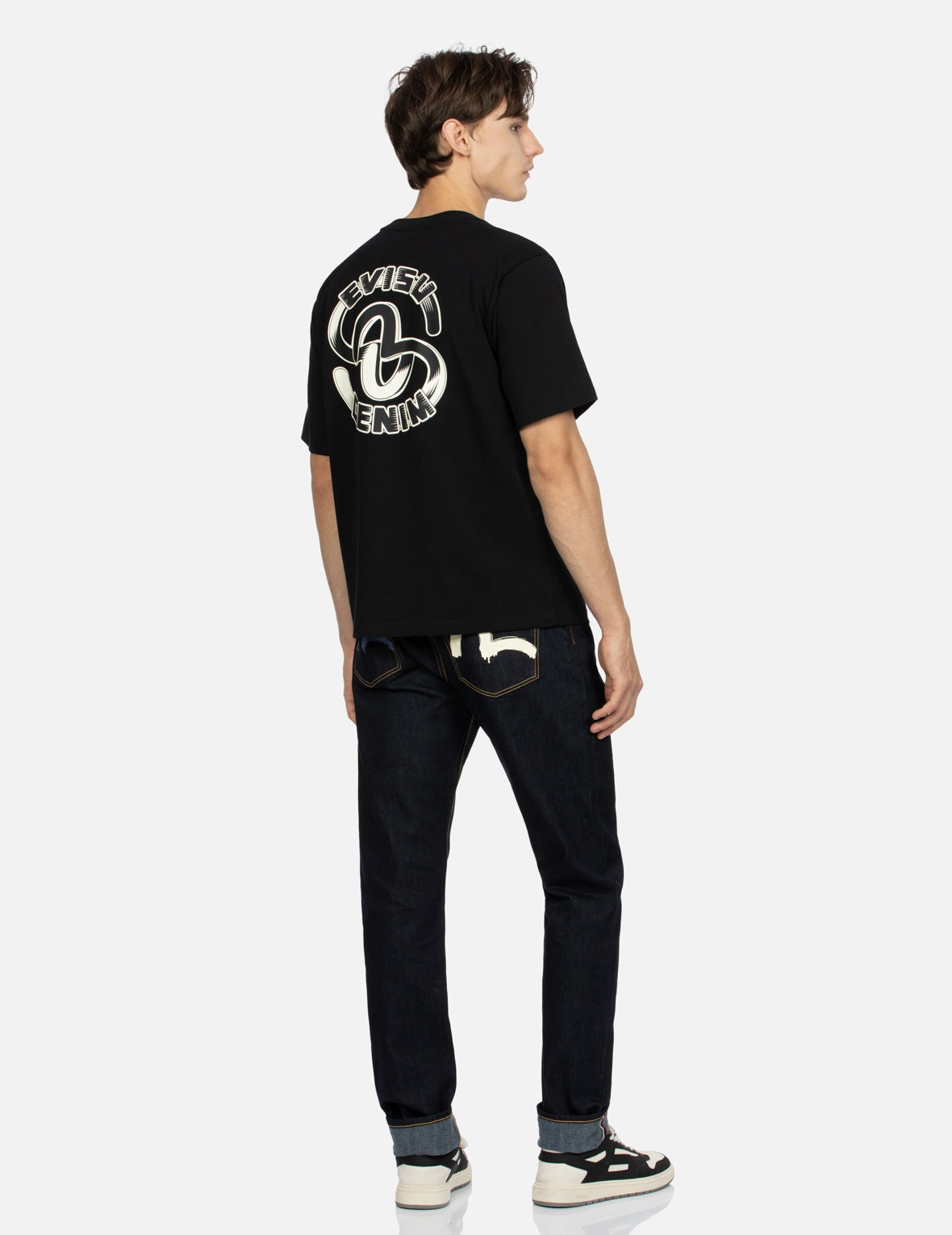 Brushstroke Seagull Print Carrot Fit Selvedge Denim Jeans #2017 - 3