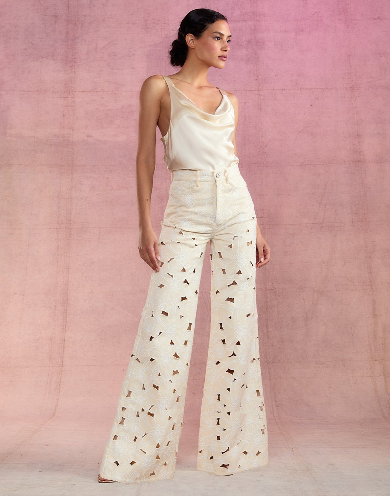 CYNTHIA ROWLEY Flora Cutout Jeans outlook