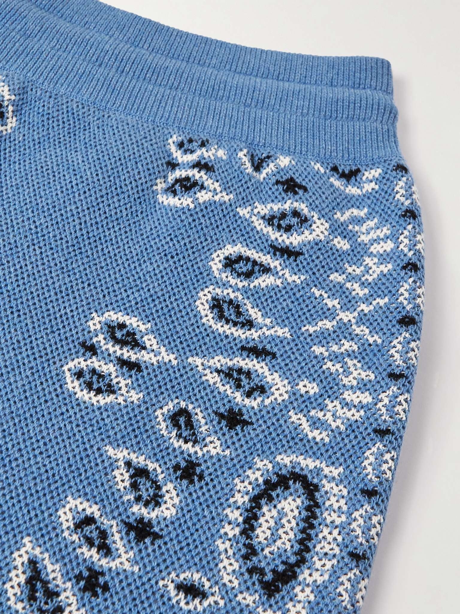 Straight-Leg Jacquard-Knit Cotton-Blend Drawstring Shorts - 5
