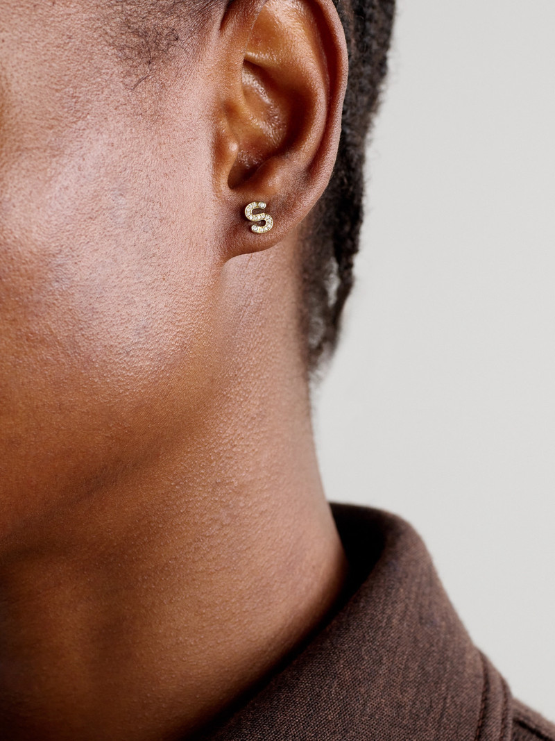 SOPHIE BILLE BRAHE Petite Letter 18-karat Recycled Gold Diamond Single Earring outlook