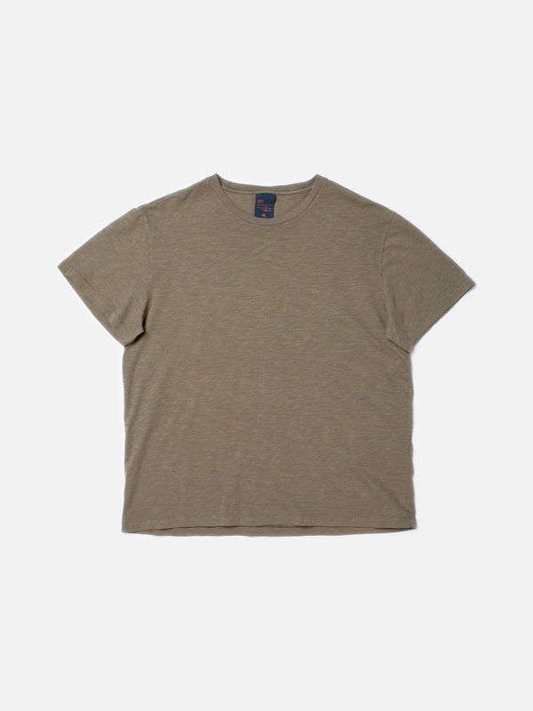 Roffe Slub T-Shirt Pale Olive - 1