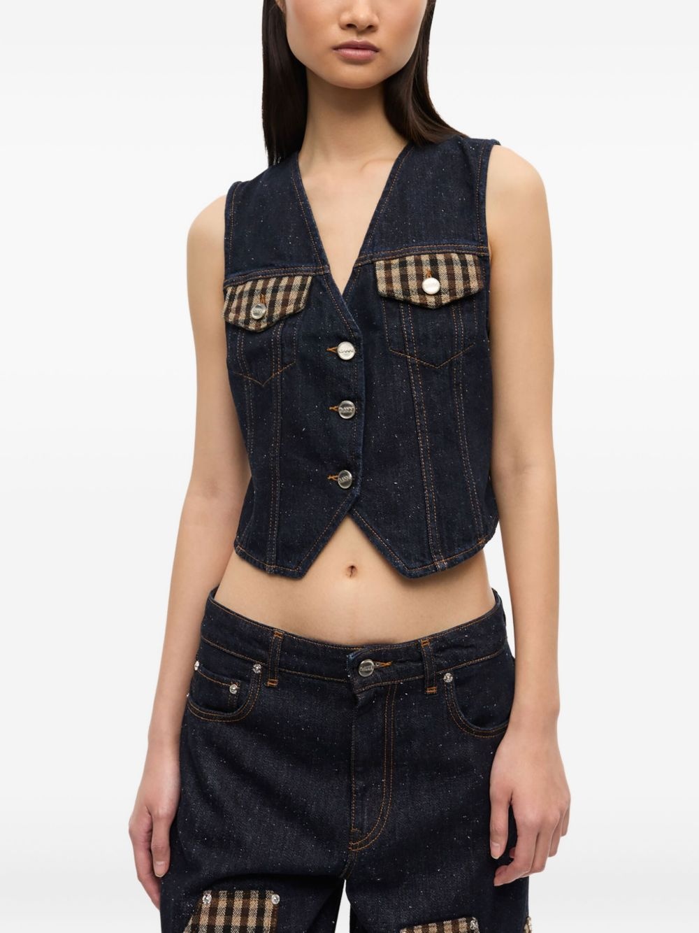 denim waistcoat - 3