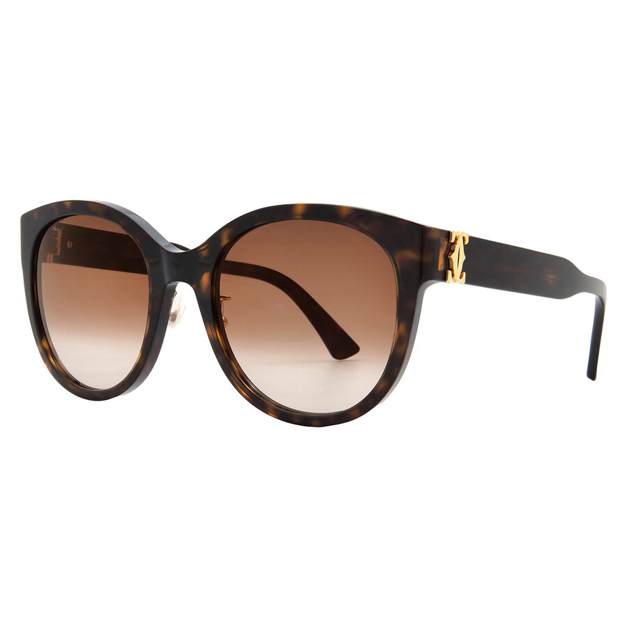 Cartier C Decor Brown Multi Treatment Cat Eye Ladies Sunglasses CT0438SA 002 56 - 2