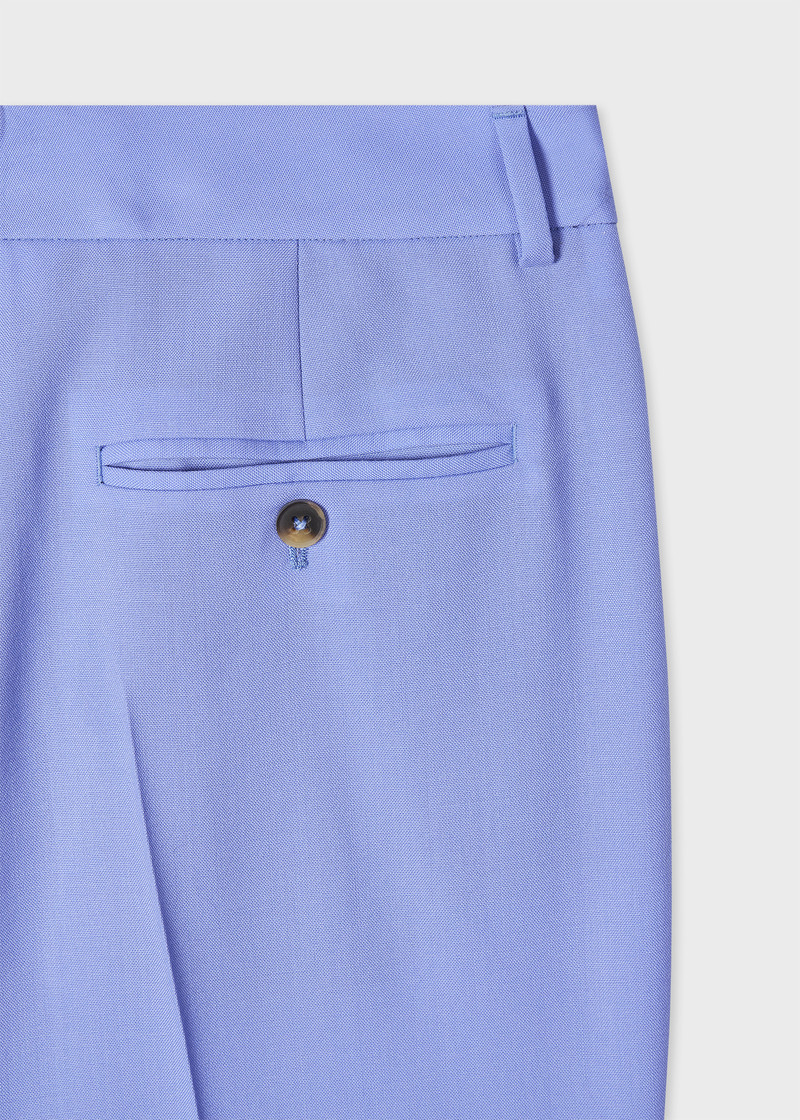 Paul Smith Women's Dusty Blue Wool Hopsack Pleated Trousers outlook