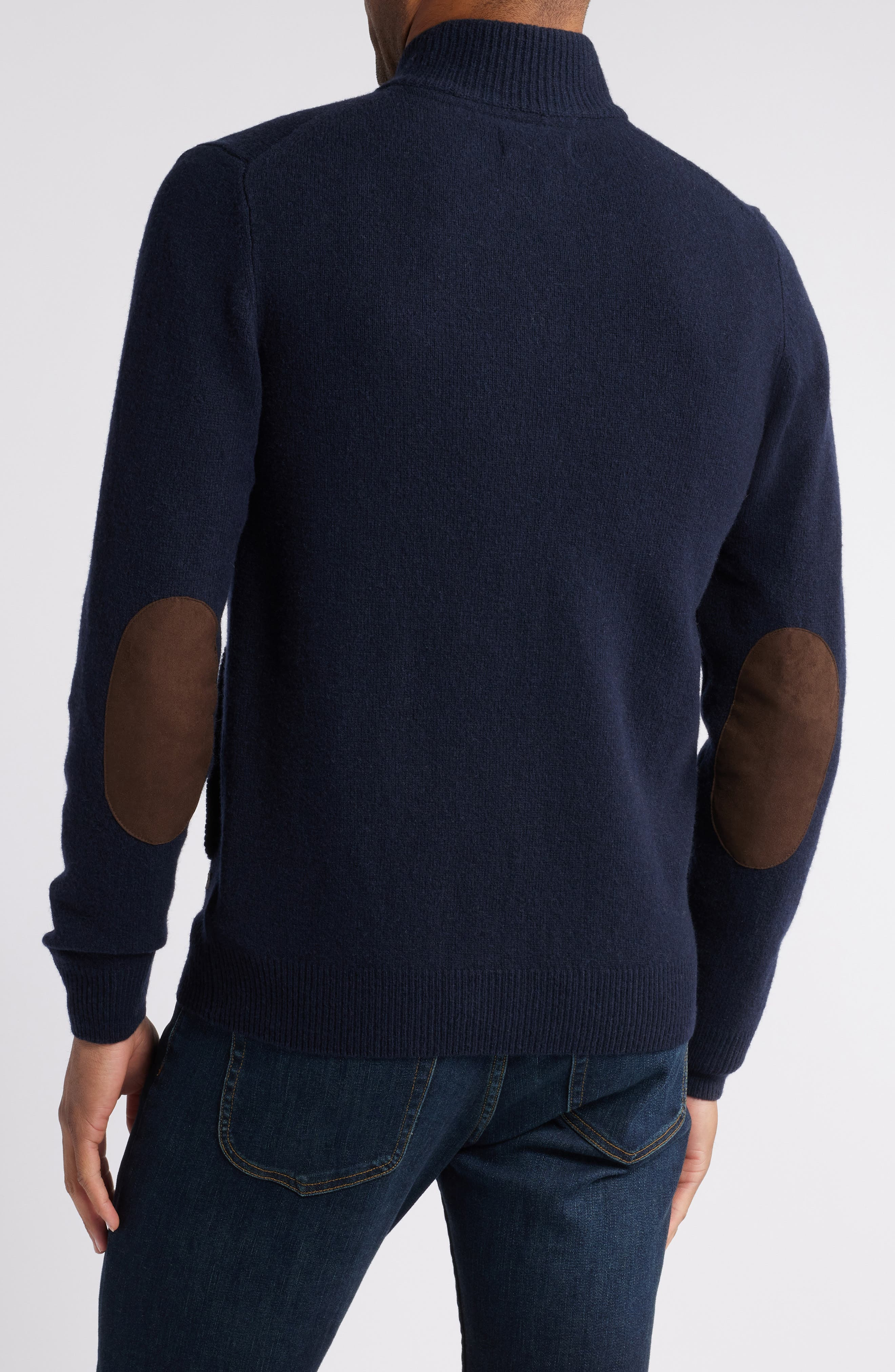 Barbour Wool Button & Zip Front Cardigan in Navy at Nordstrom - 2