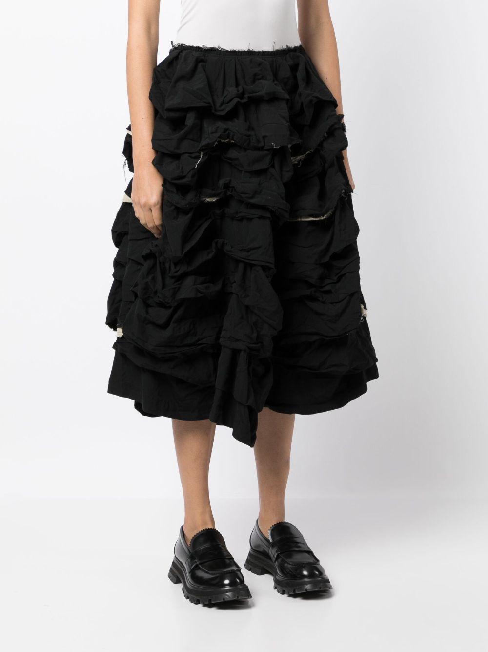 ruffled-detail asymmetric skirt - 3