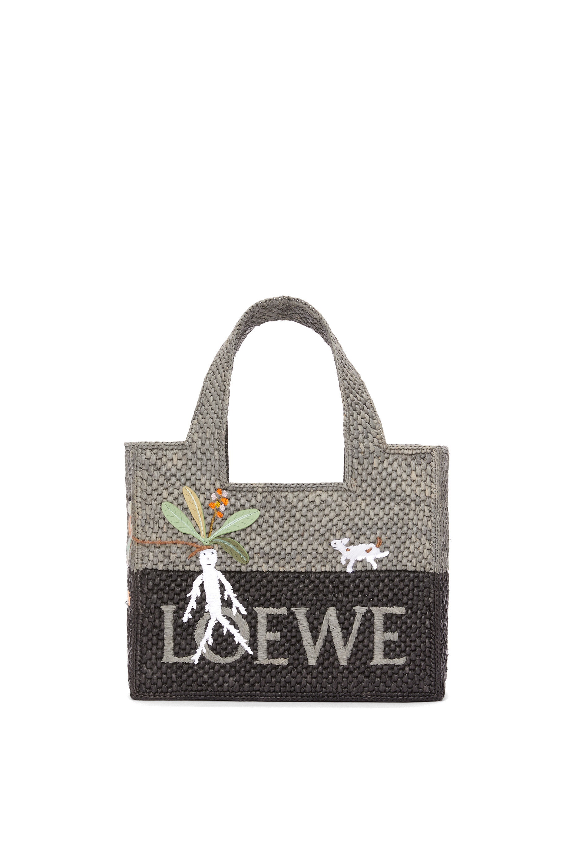 Mandragora small LOEWE Font tote in raffia - 1