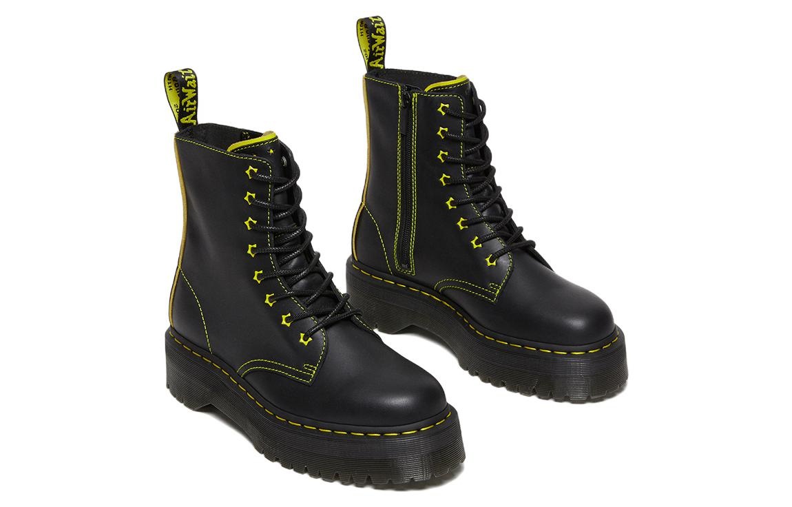 Dr. Martens Jadon II Boot Neon Star Leather Platforms 'Black Yellow' 27617002 - 3