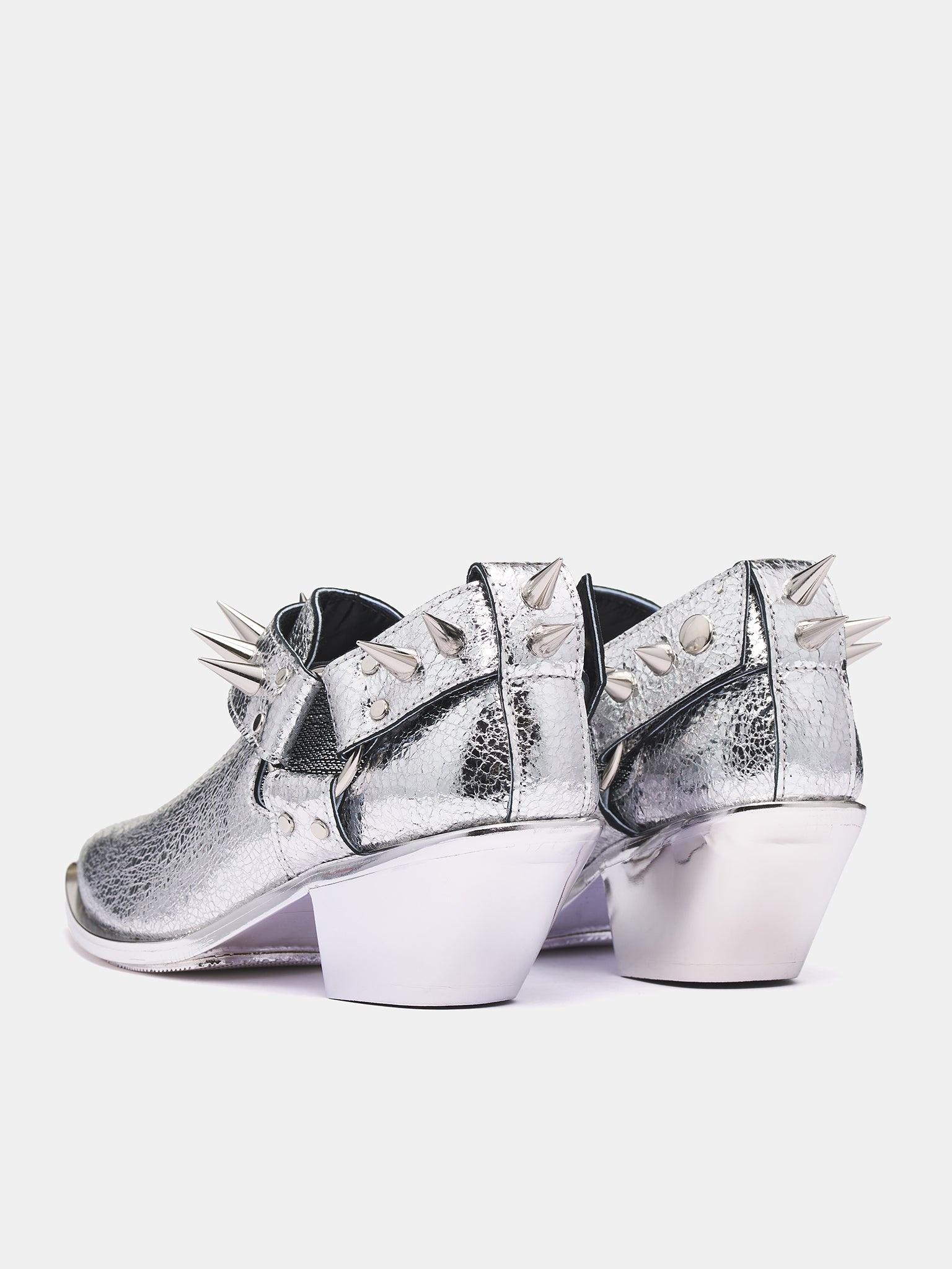 Metallic Spiked Ankle Boot - 5