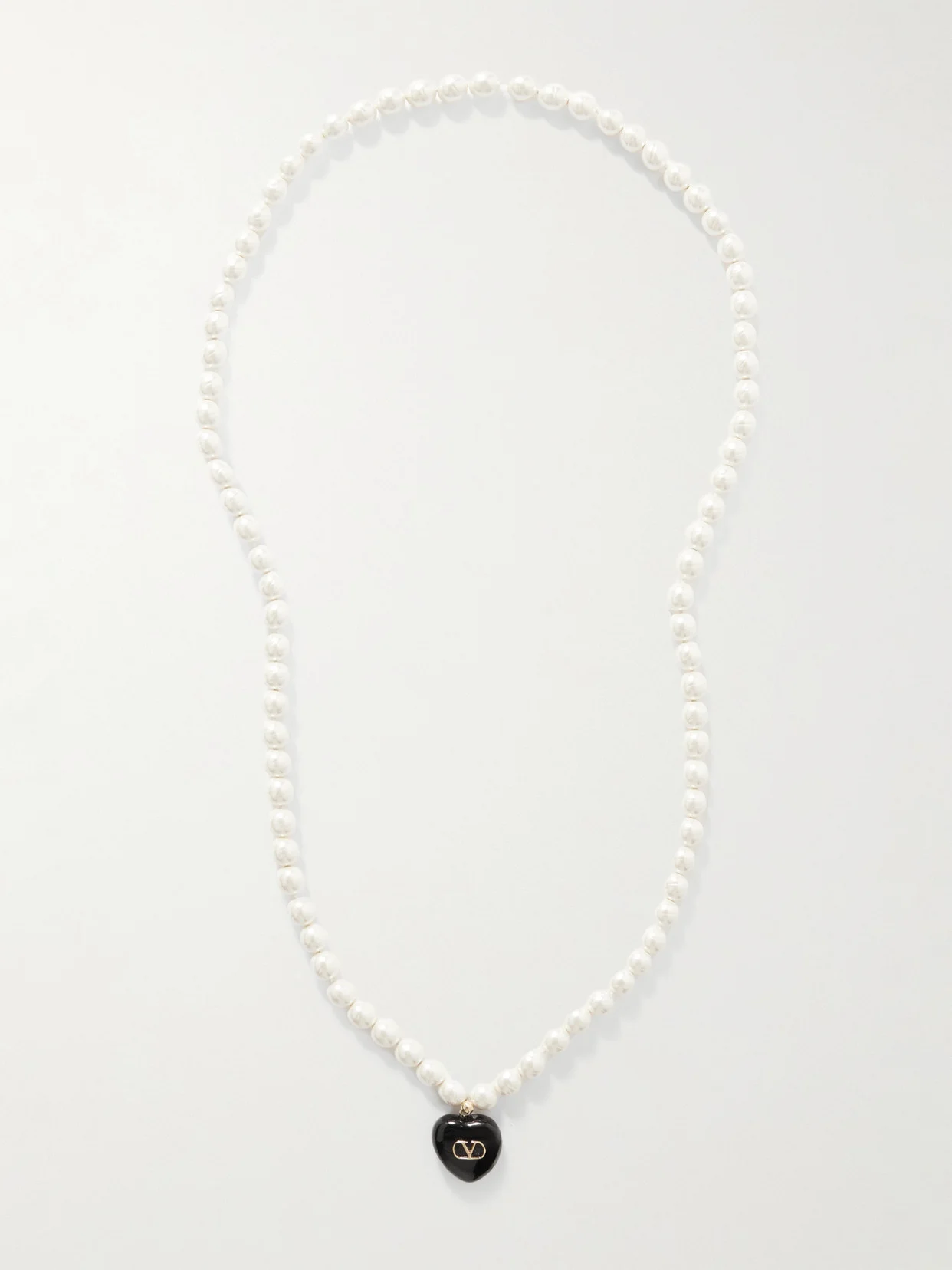 Gold-tone, Faux Pearl And Enamel Necklace - 1