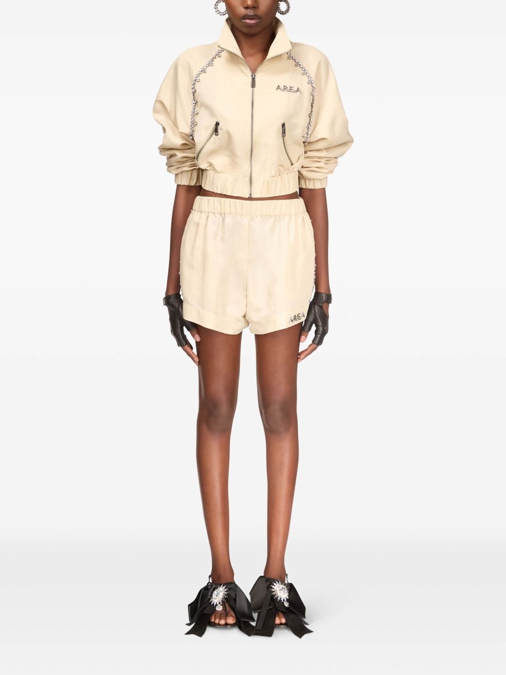 crystal-embellished track shorts - 2