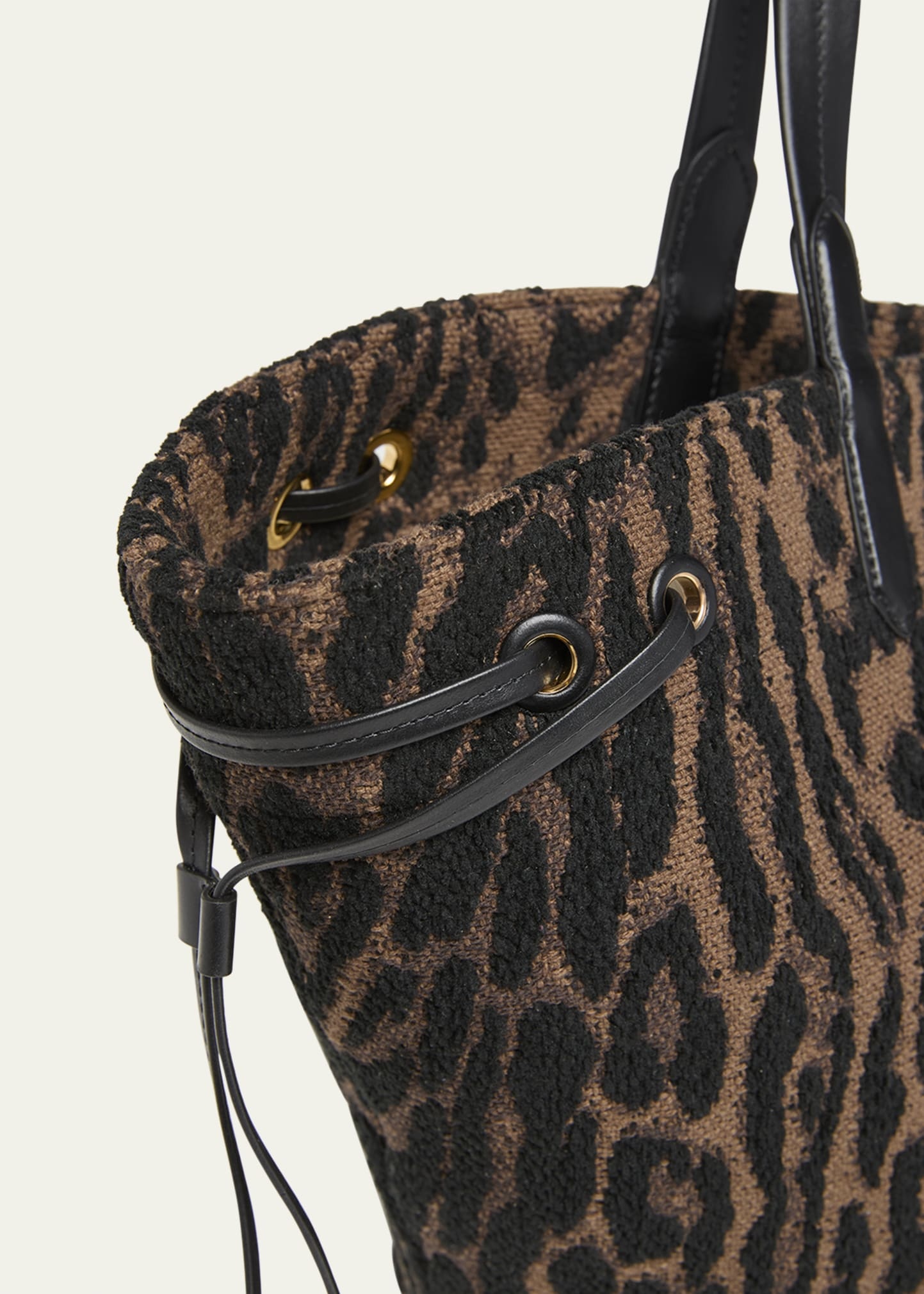 Large Tote Bag in Ocelot Jacquard - 5