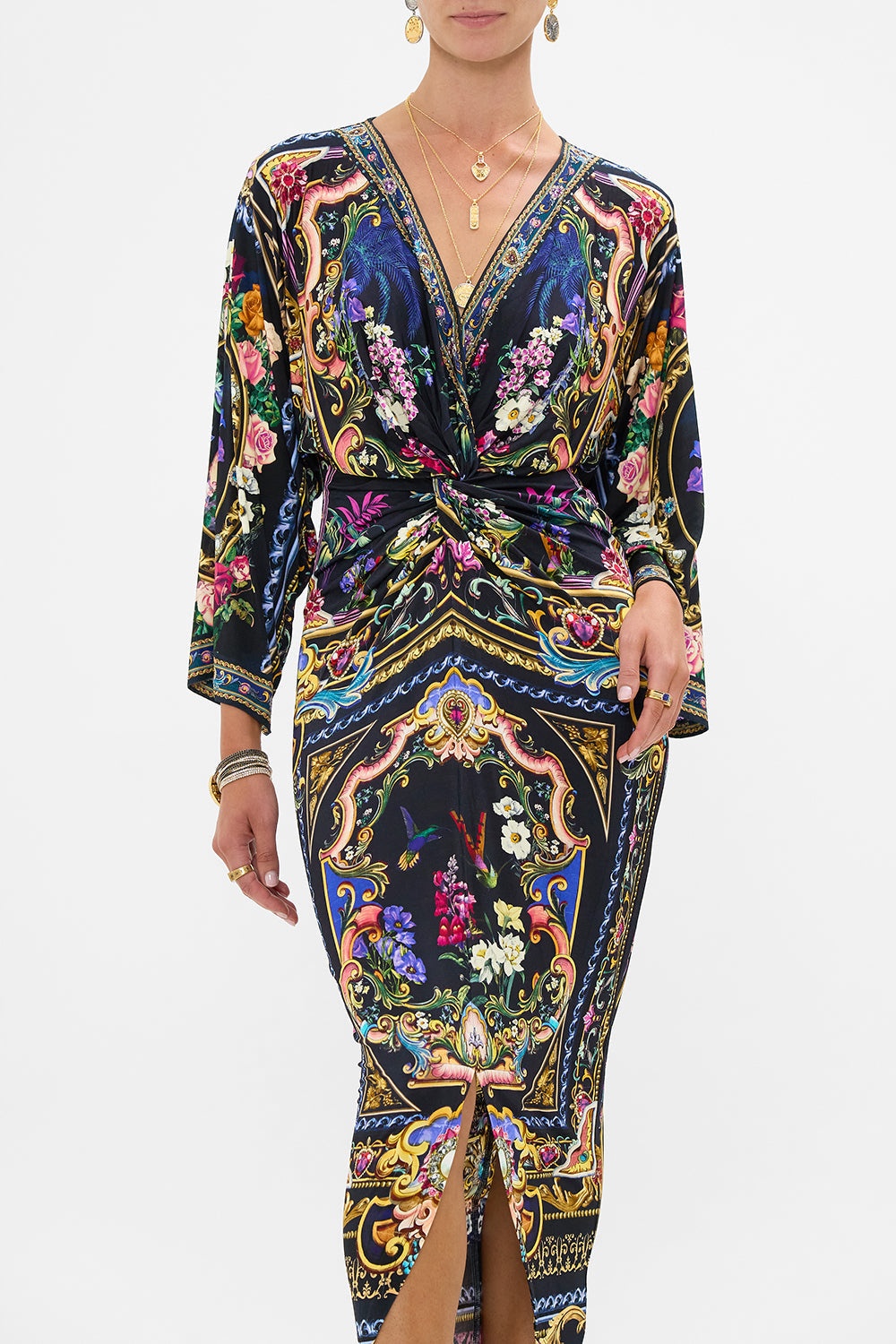 LONG SPLIT FRONT TWIST DRESS - 5