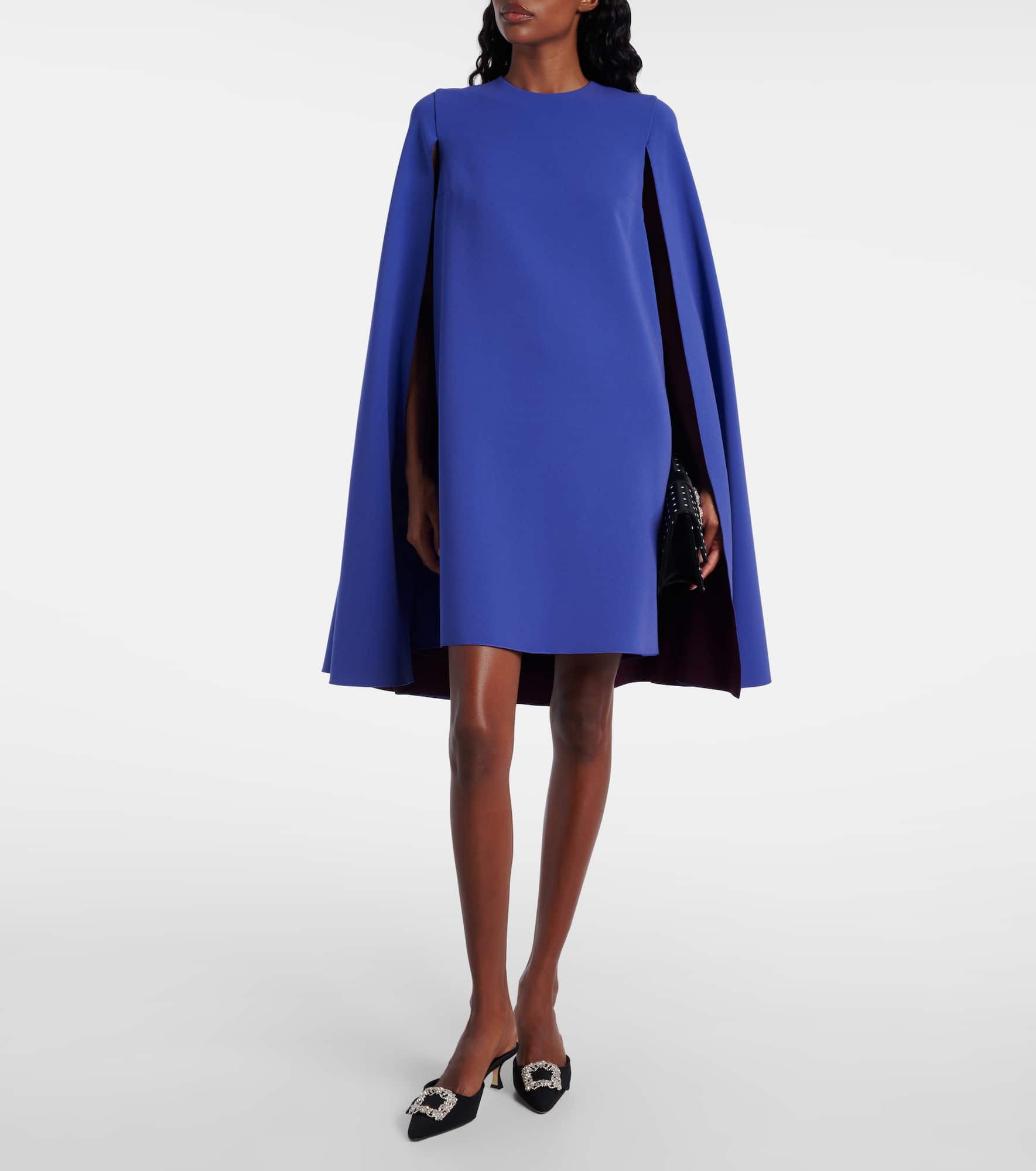 Twiggy caped crêpe cocktail dress - 2