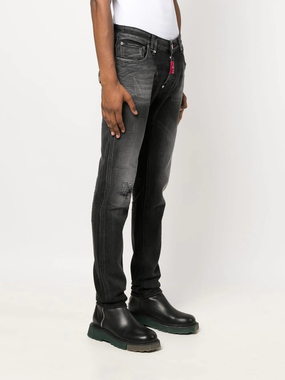 logo-plaque skinny-cut jeans - 3