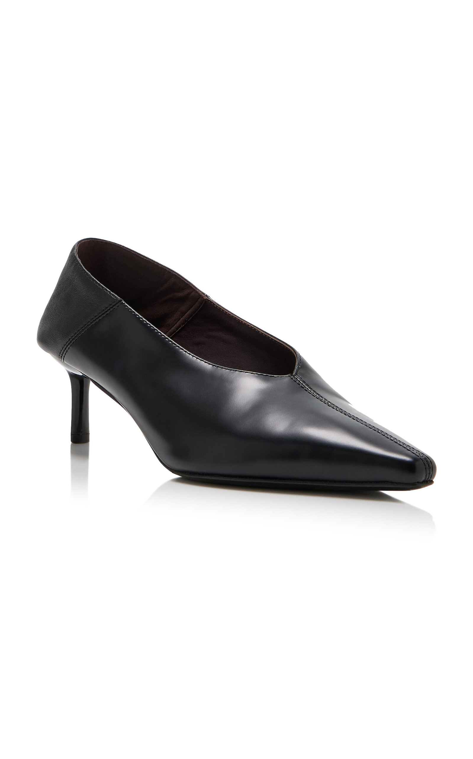 Classic Fold Leather Pumps black - 5