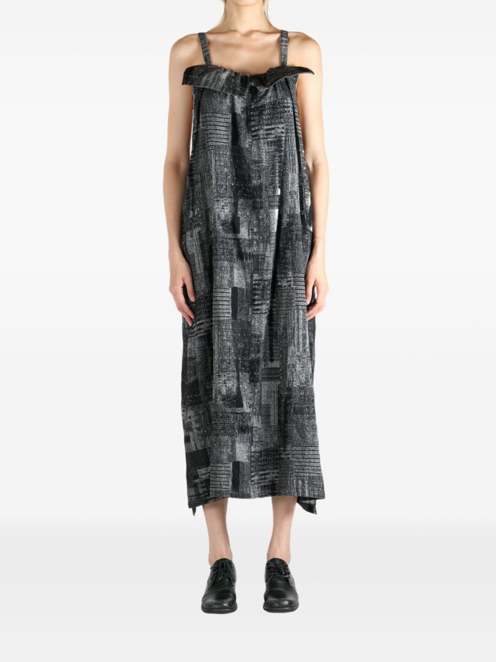 abstract-print sleeveless midi dress - 2