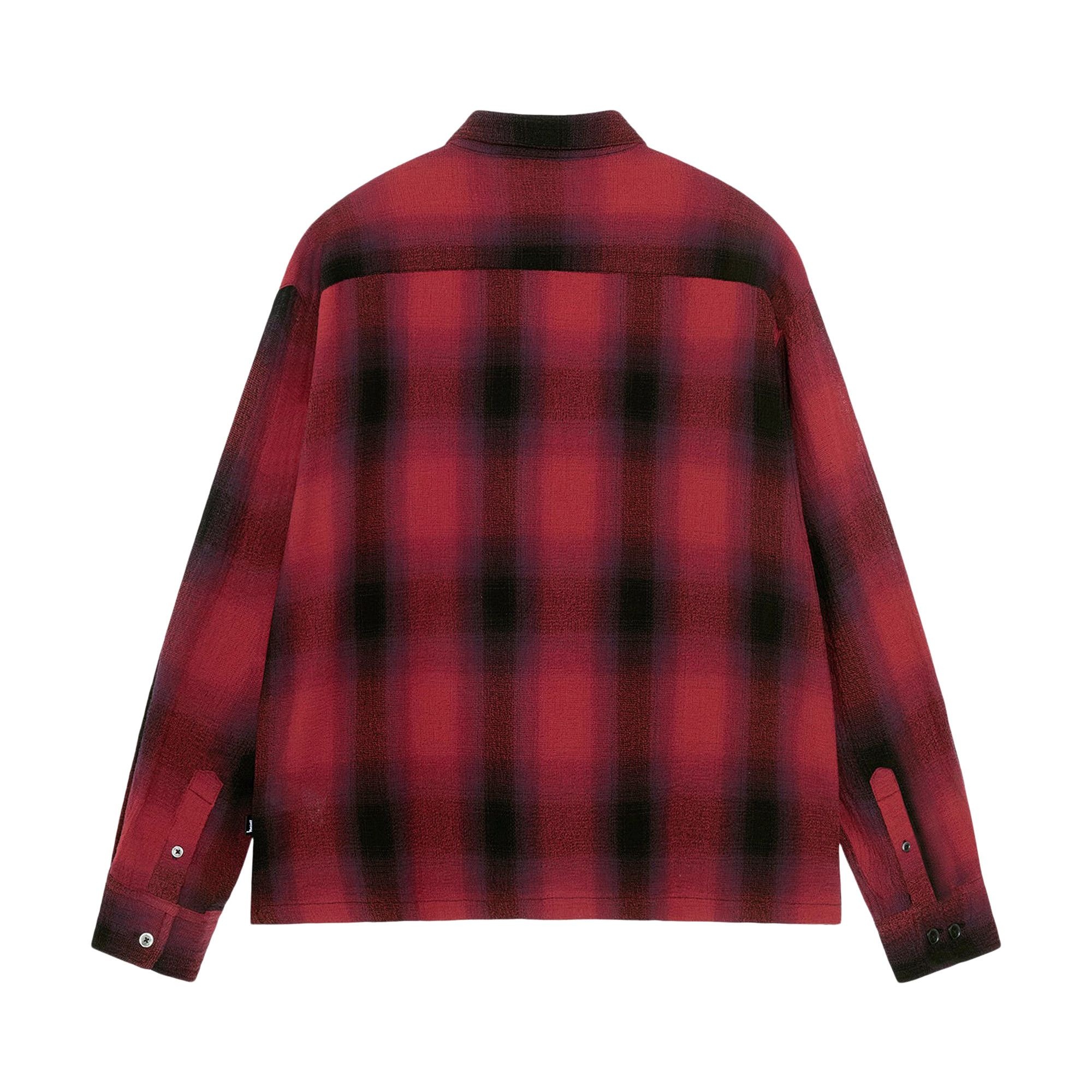 Stussy Loose Weave Plaid Shirt 'Red' - 2