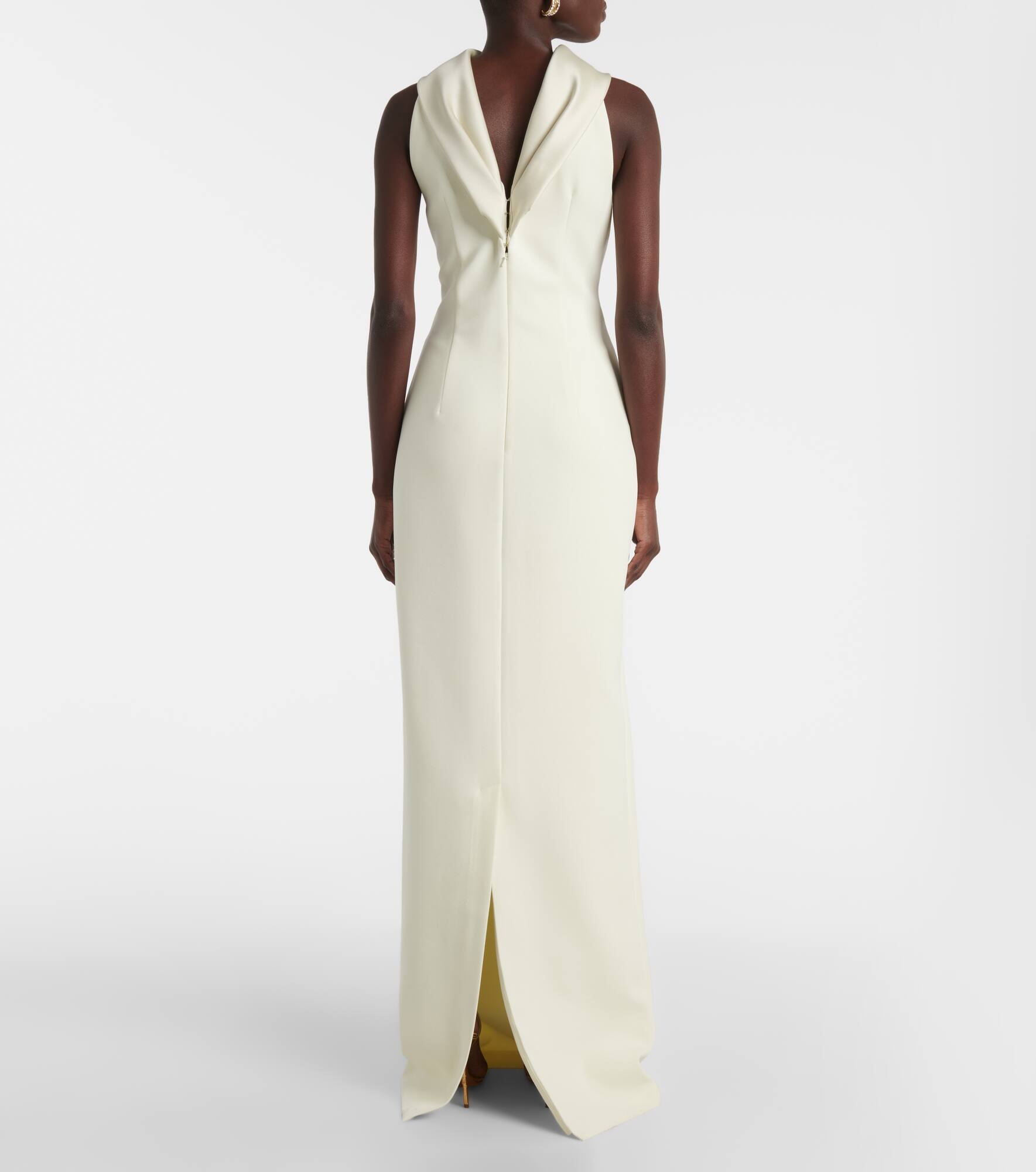 Holliana satin-trimmed crêpe gown - 3