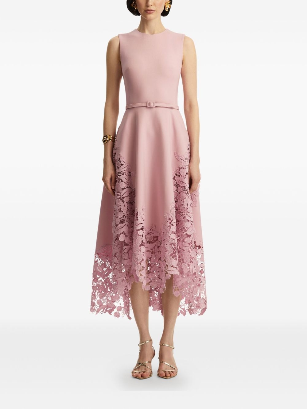 Cherry Guipure Lace midi dress - 3