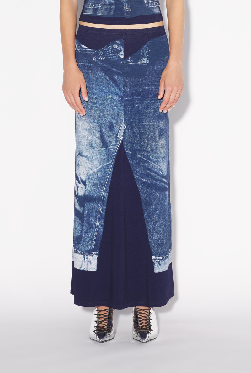 Jean Paul Gaultier THE BLUE DENIM TROMPE L’OEIL SKIRT outlook