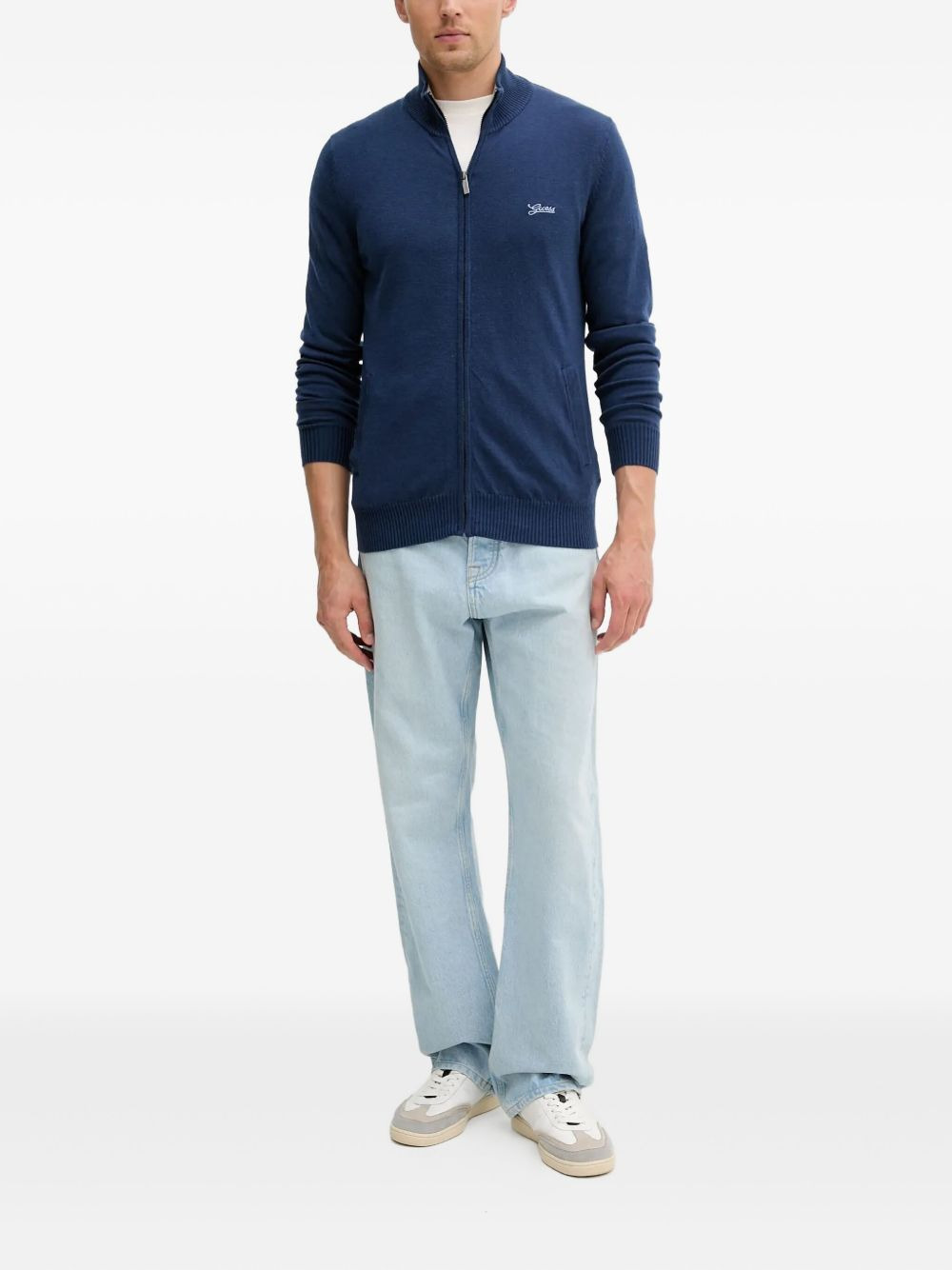 logo-embroidered cardigan - 2