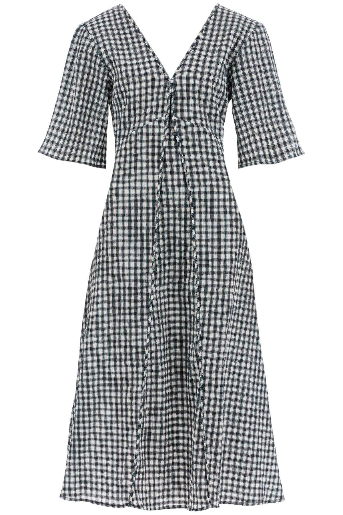 MIDI SEERSUCKER CHECK DRESS - 1