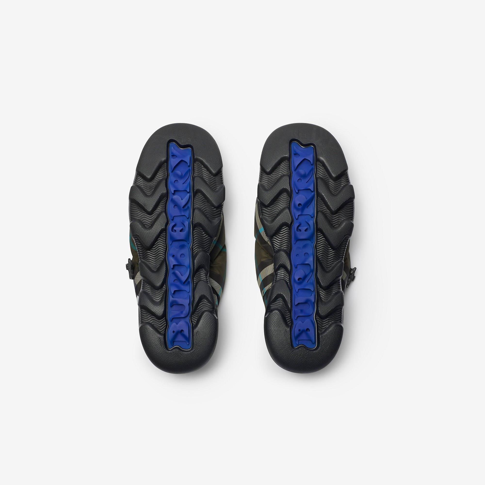 Check Nylon Blend Pillow Mules - 6