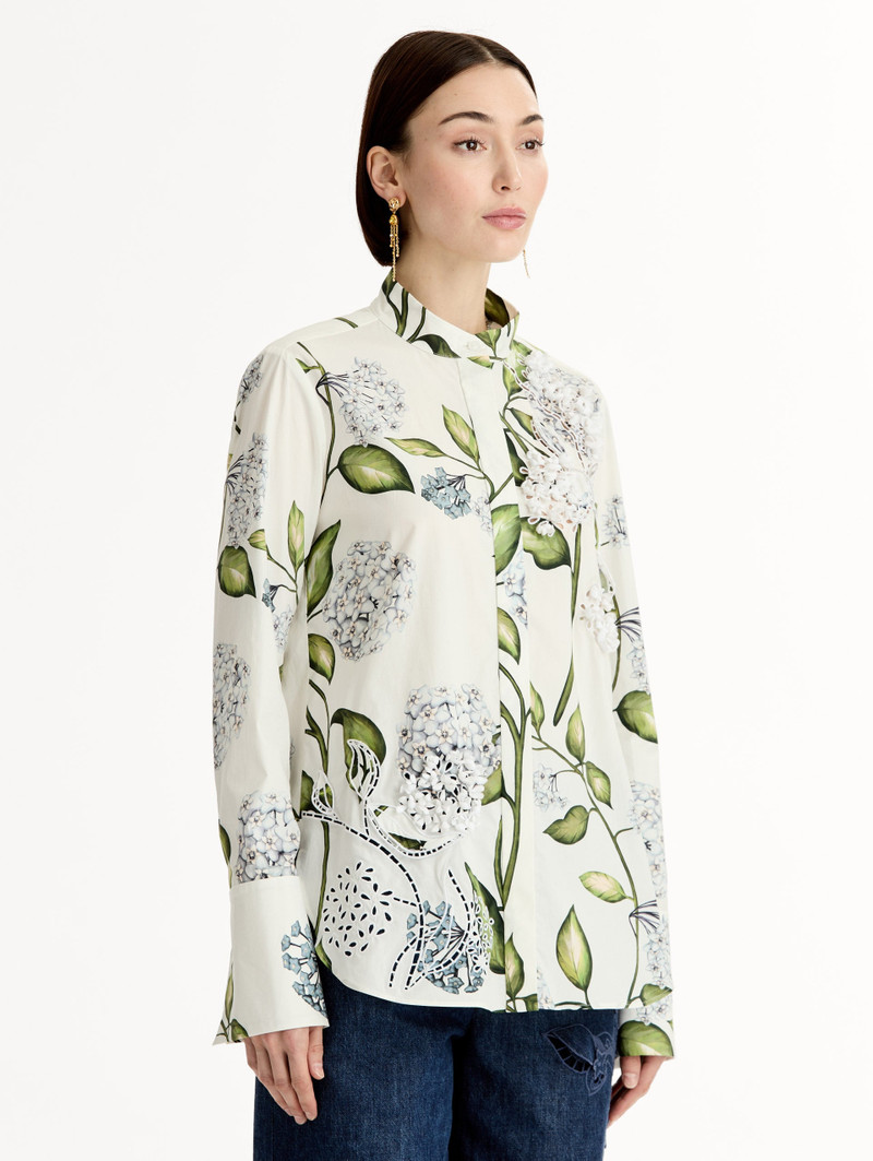 PORCELAIN FLOWER COTTON POPLIN BLOUSE 5
