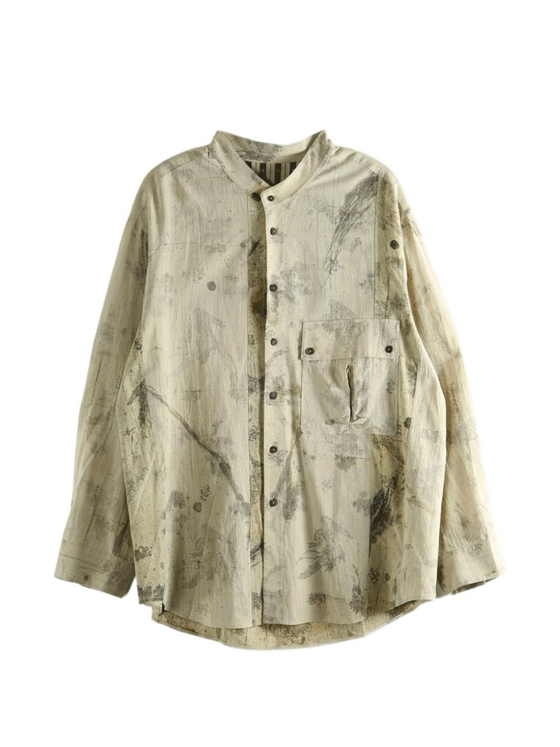 abstract-print cotton shirt 1
