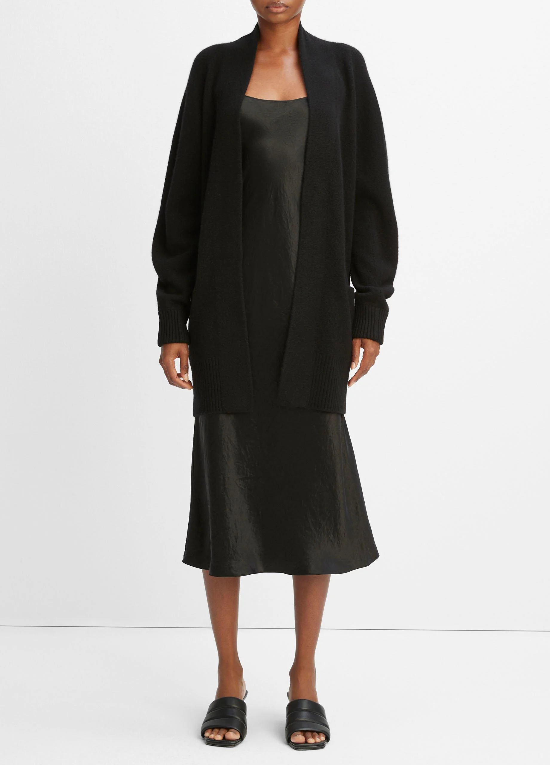 Cashmere Open-Front Cardigan - 1