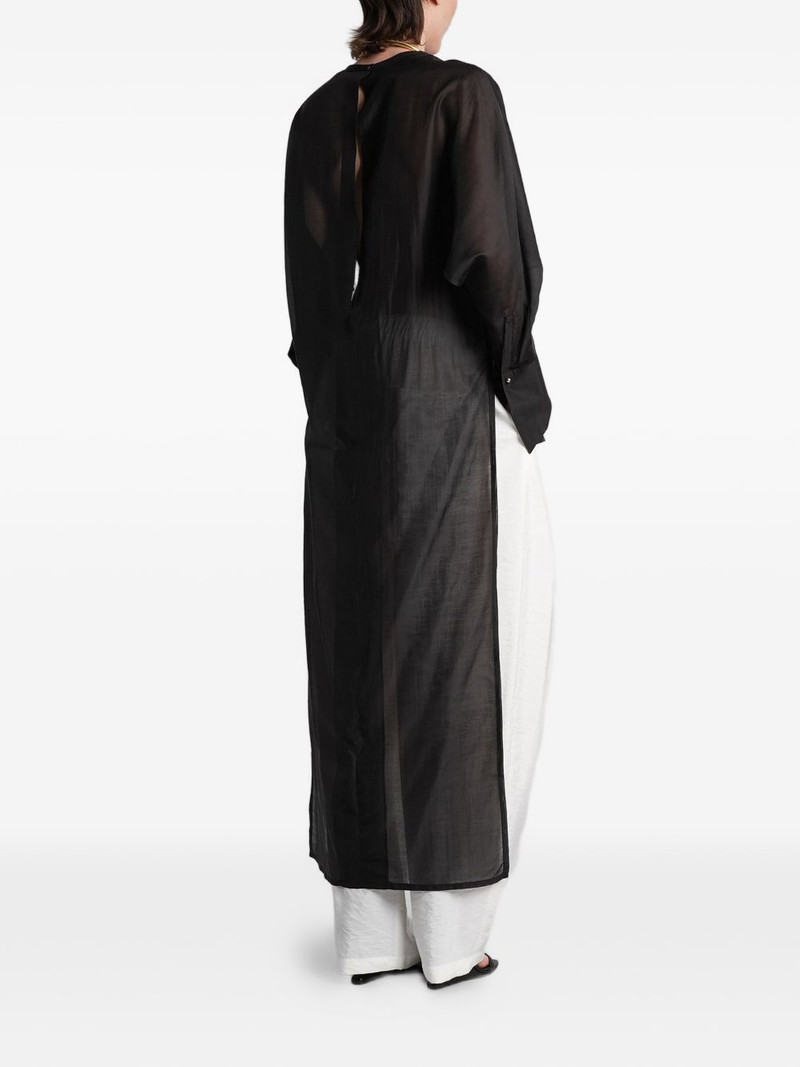 Marine asymmetric semi-sheer shirt 4