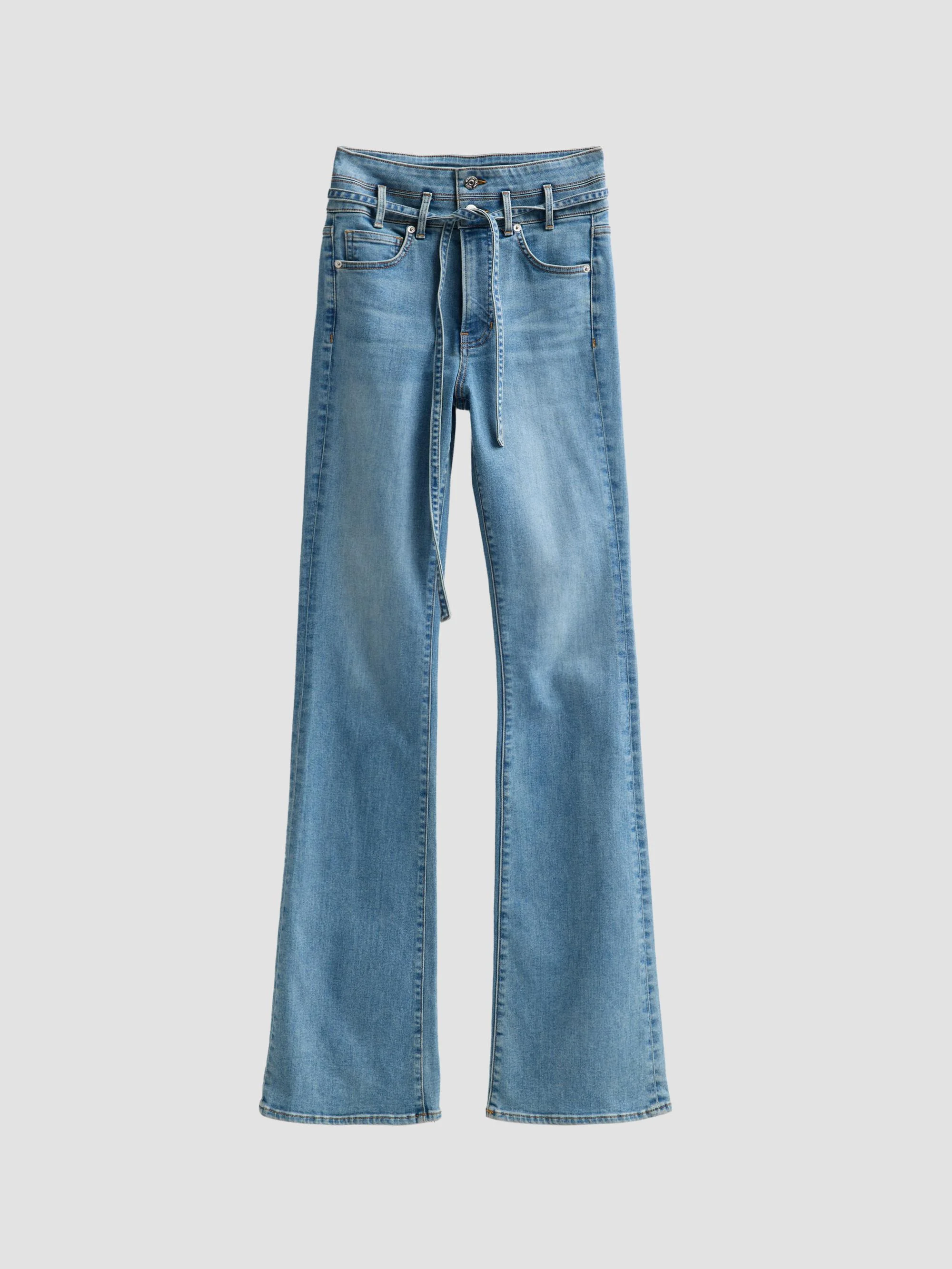 Women's Beverly Stretch-Cotton Tie-Waist Flare Jeans - Supernova - 1