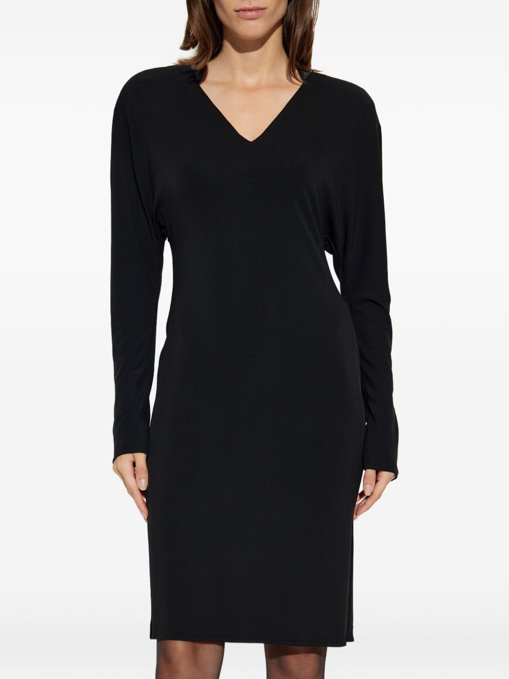 V-neck long-sleeve mini dress - 3