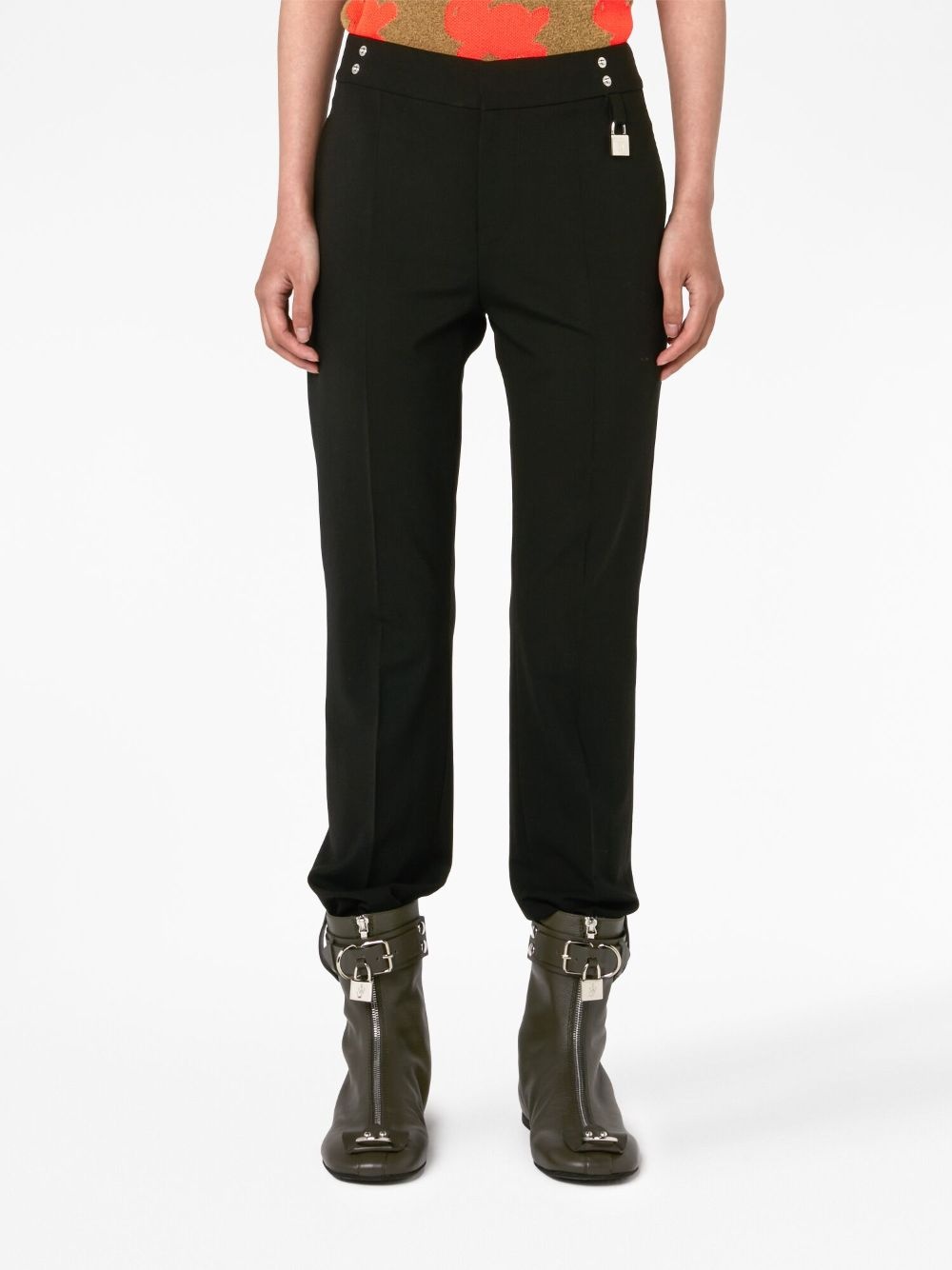 padlock-embellished slim-leg trousers - 3