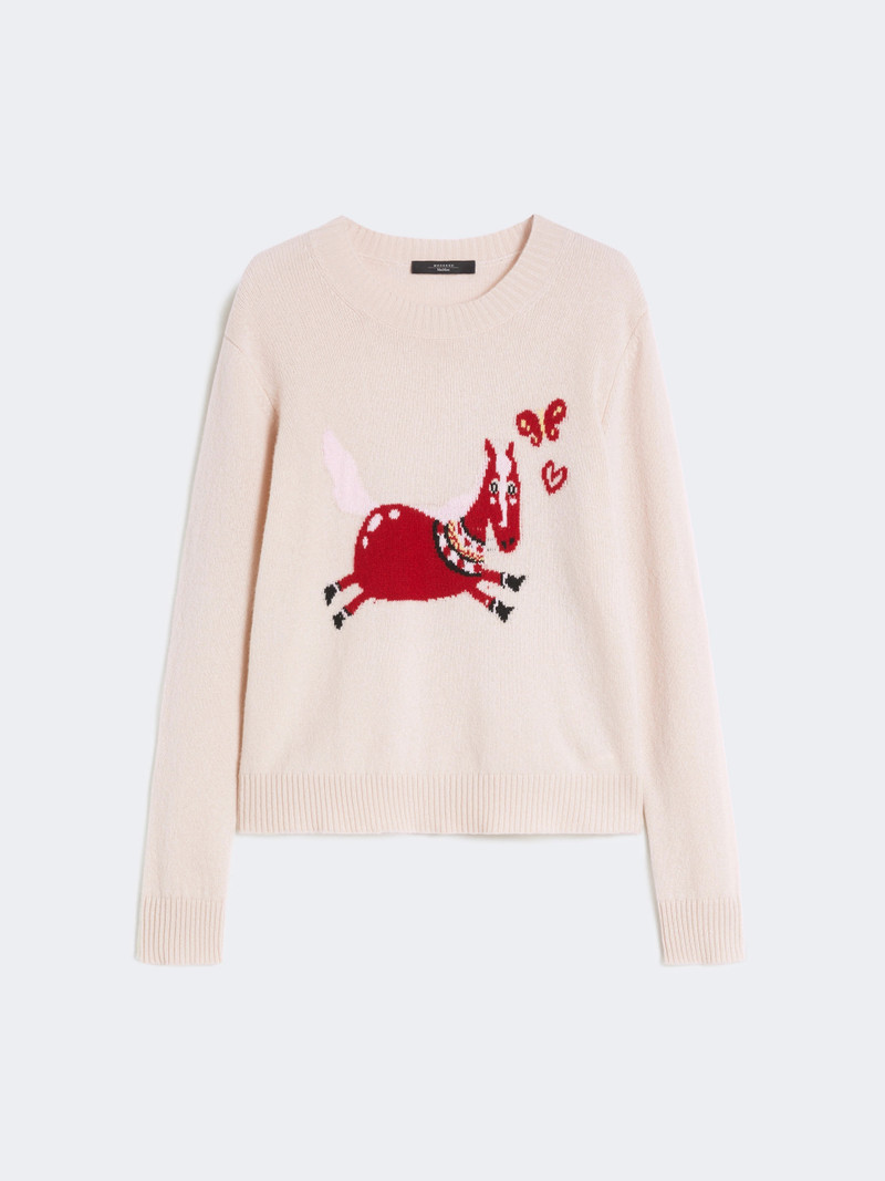 TUNICA Inlay-detail cashmere sweater - SAND 1