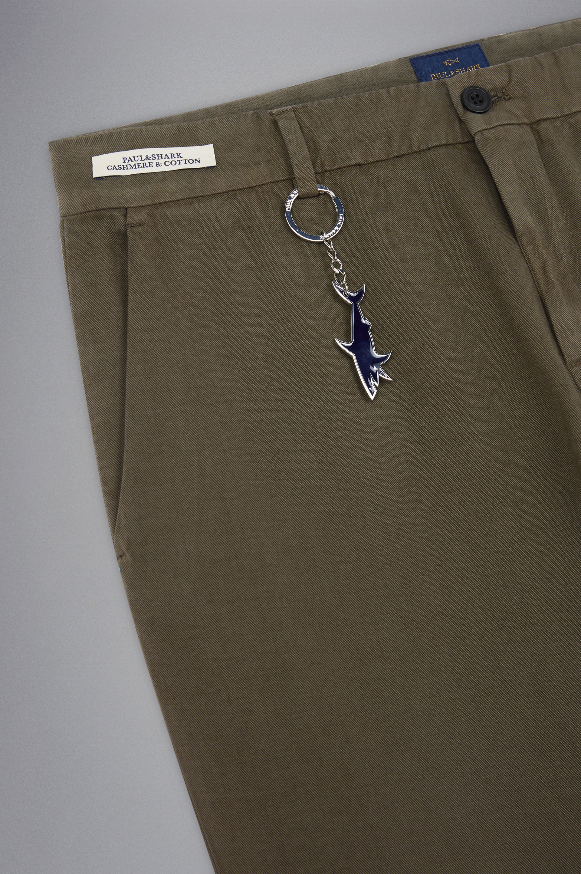 CASHMERE AND COTTON CHINO TROUSERS - 5