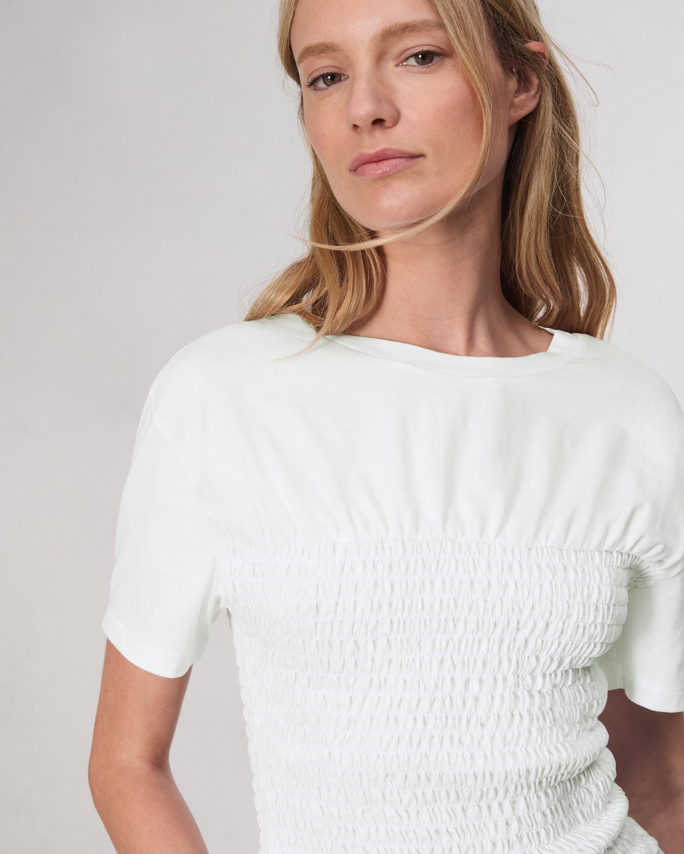 Smocked Cotton Tee - 6