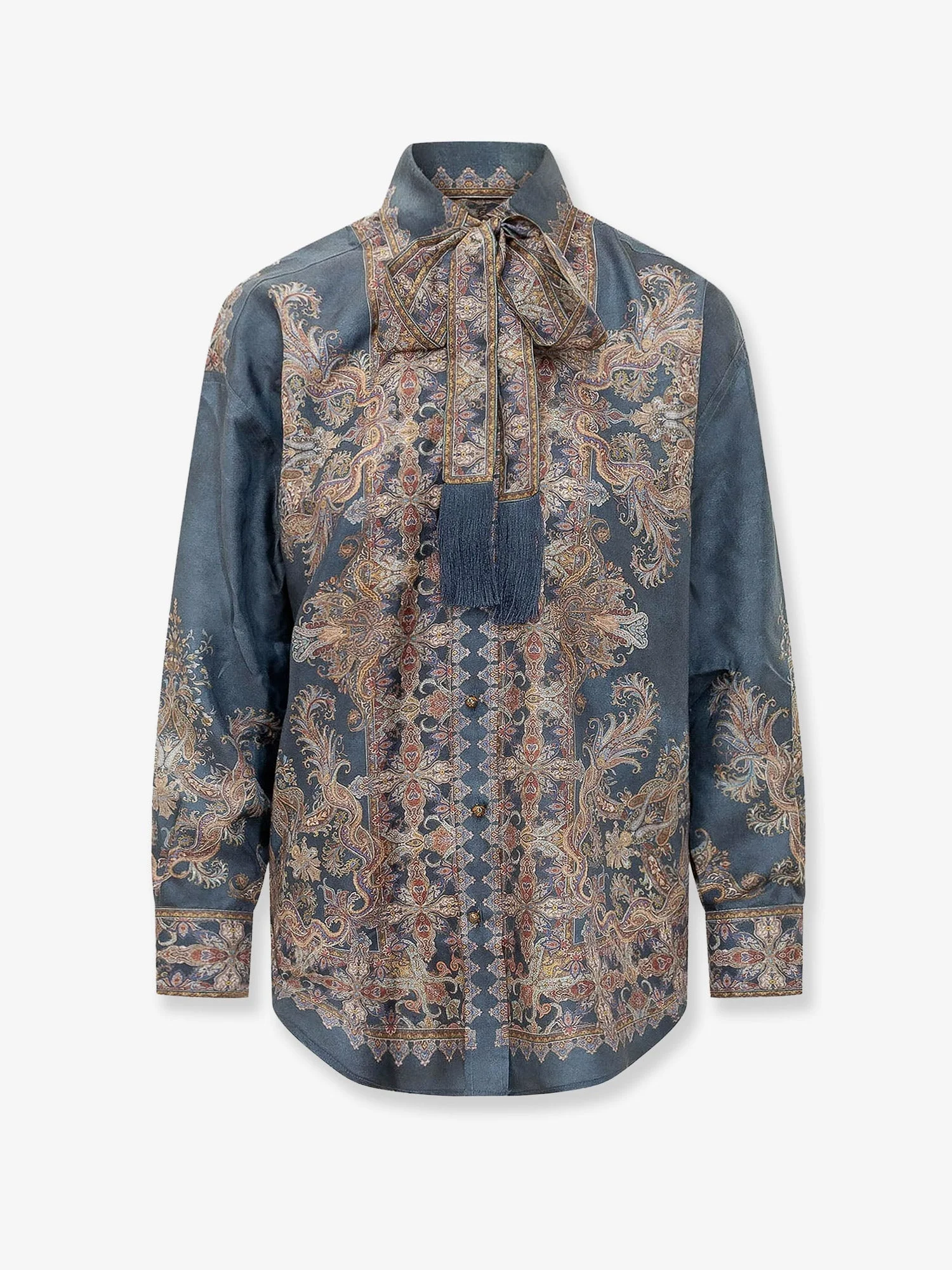 Zimmermann Valiant Relaxed Silk Shirt Blue - 1