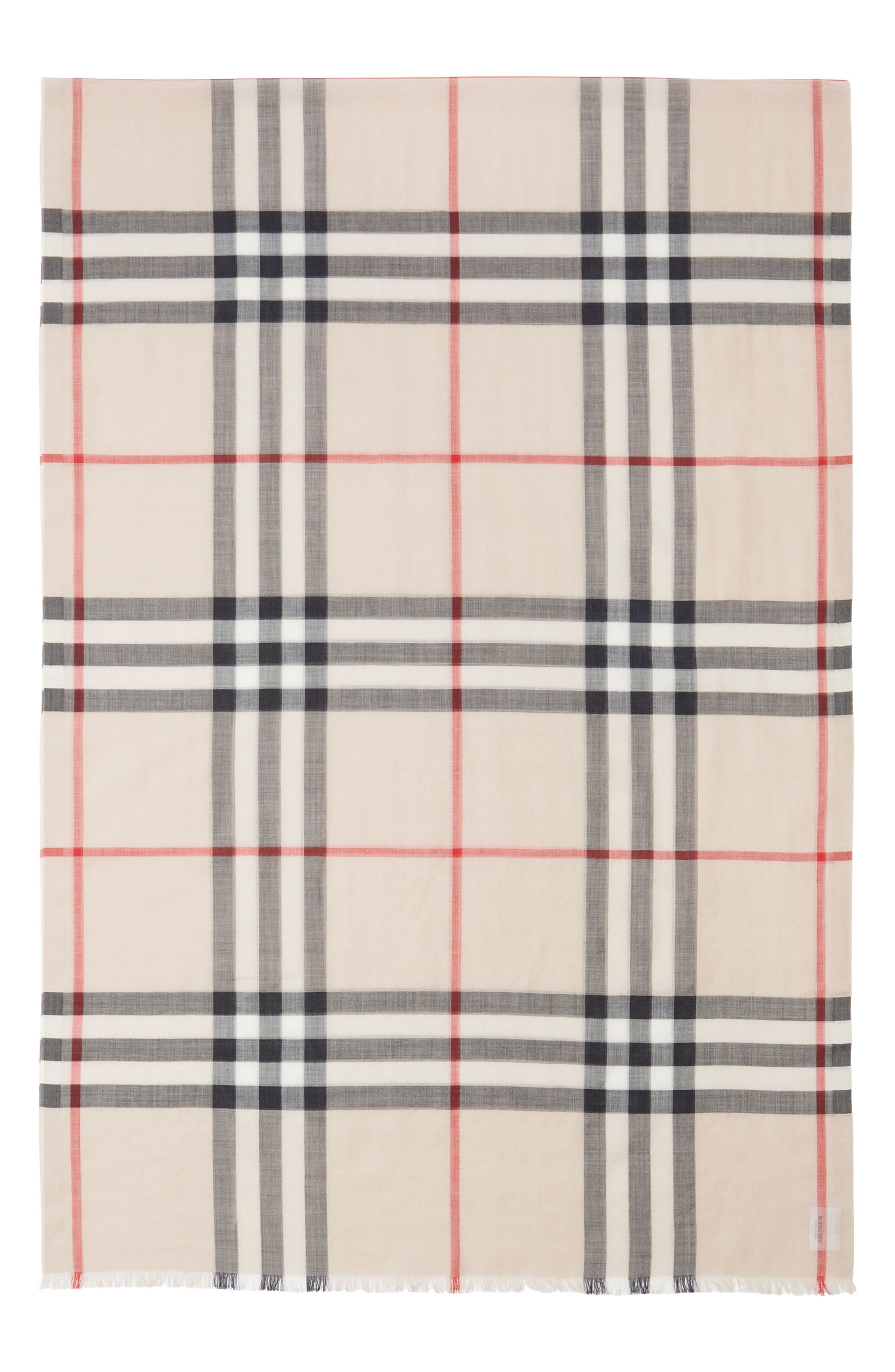Giant Check Print Wool & Silk Scarf - 4
