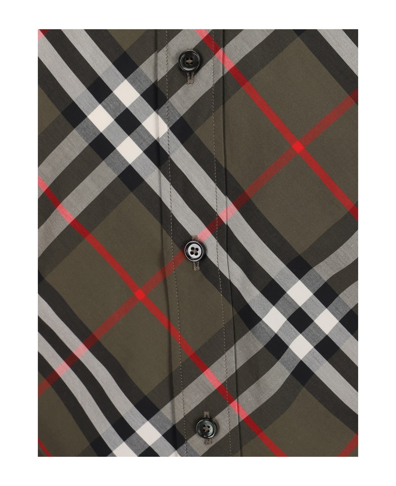 'check' Green Cotton Shirt - 3