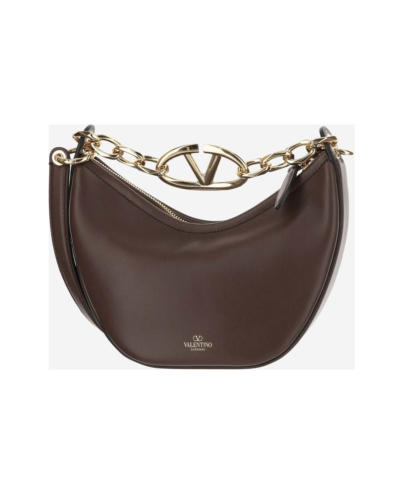 Brown Leather Vlogo Handbag - 3