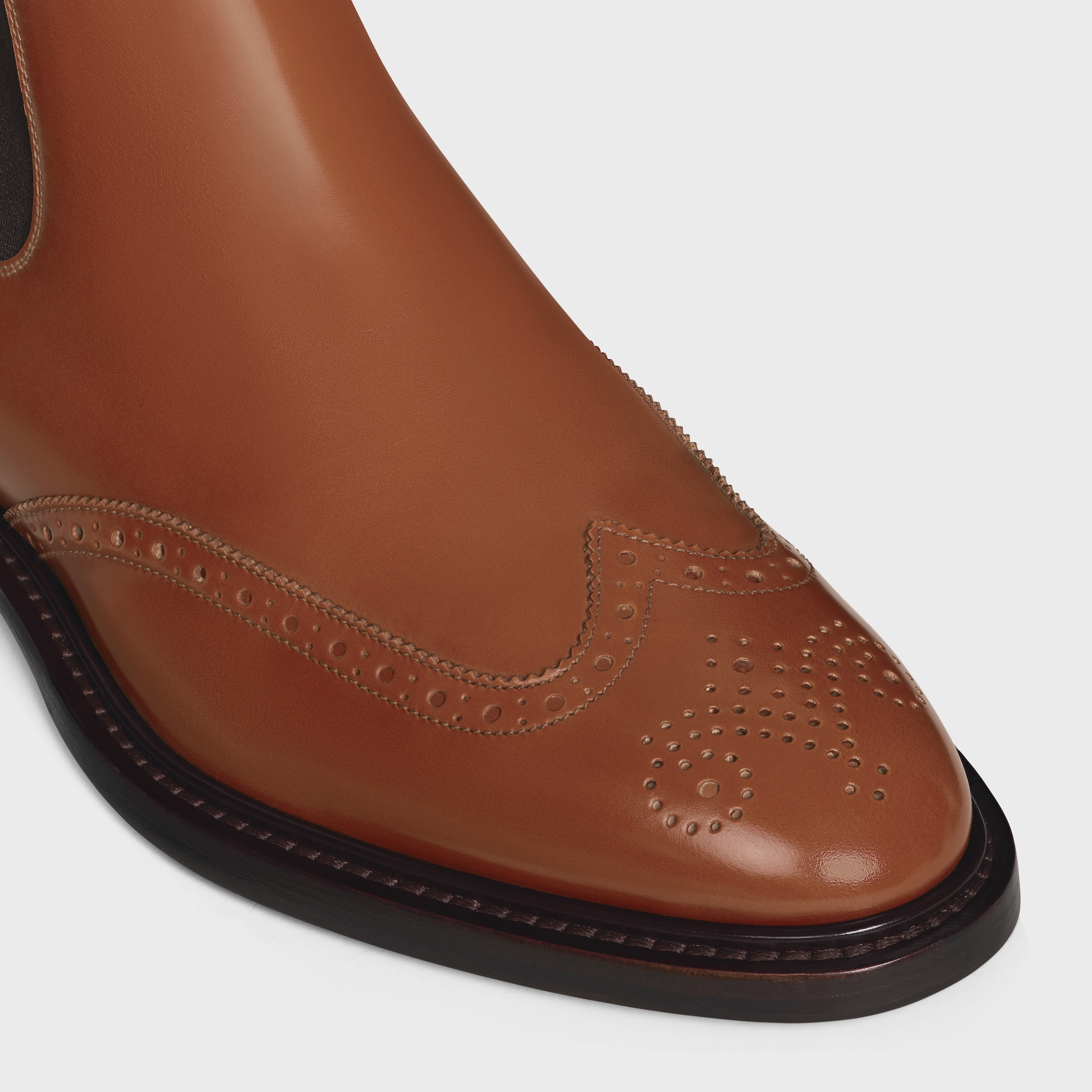 CELINE DONAVAN CHELSEA BOOT WITH BROGUES IN POLISHED BULL - 4