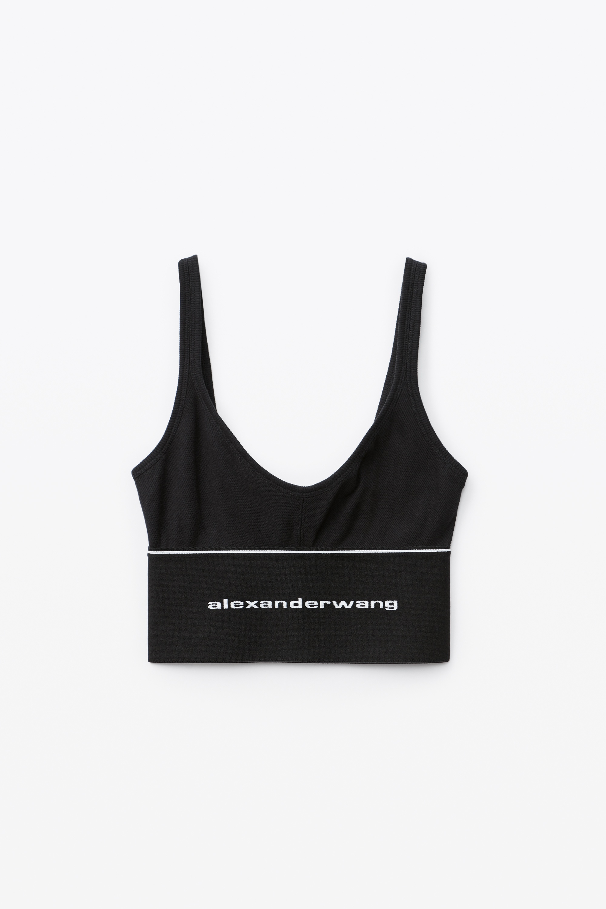 LOGO ELASTIC BRA IN RIBBED JERSEY - 1