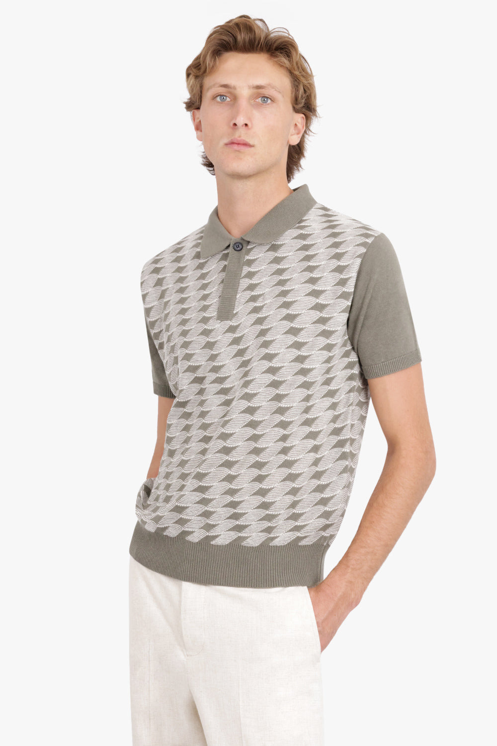 KNOTTED KNIT POLO | GRAY - 3