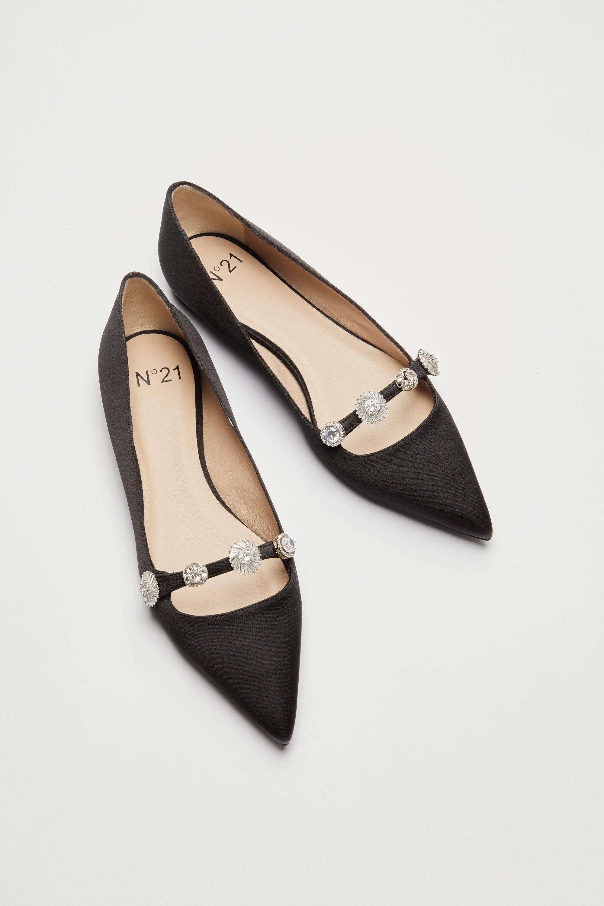 SATIN BALLERINA WITH JEWEL DETAILS - 5