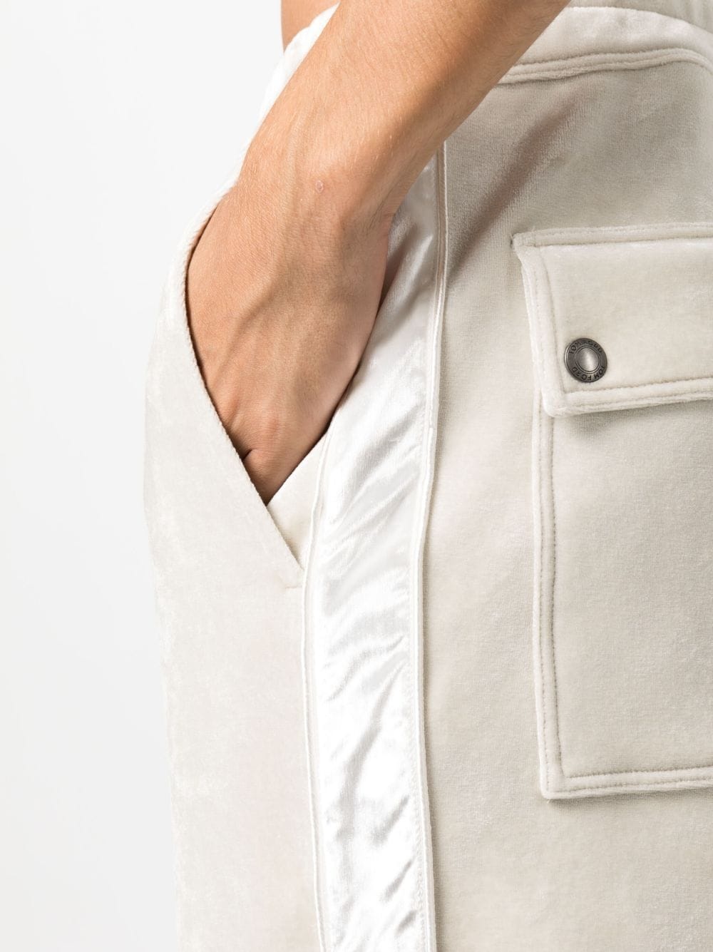 drawstring velour track pants - 5