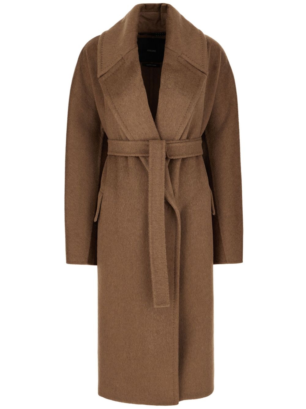 belted long coat - 1
